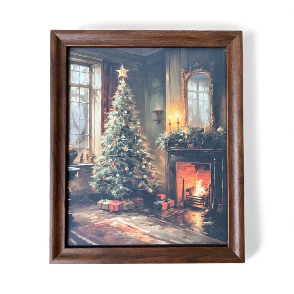 Vintage Rustic Farmhouse Christmas Wall Art 10x8 Print – Unframed Decor